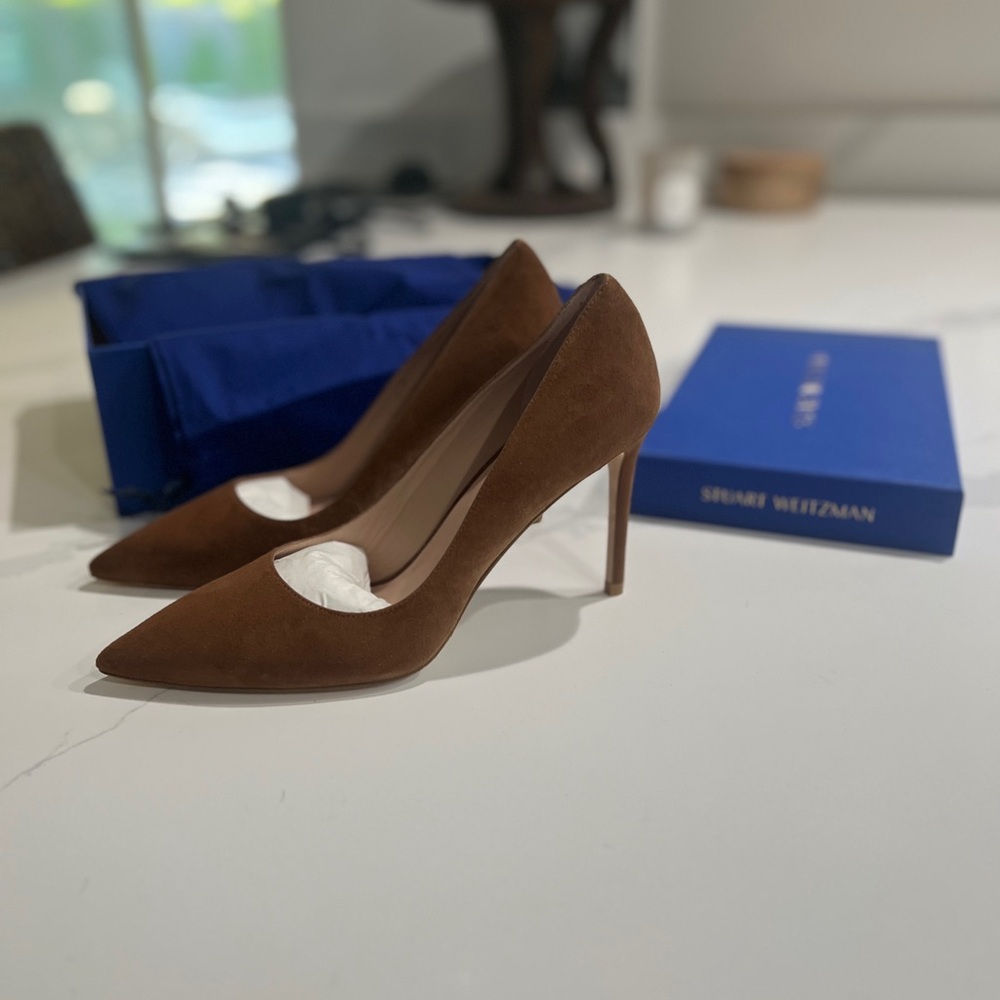 Stuart Weitzman Tan Suede Heels